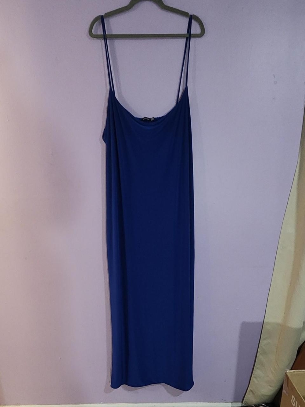 Women’s Slip Dress - Royal Blue Spaghetti Strap